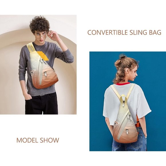 Women Small Casual Canvas Sling Crossbody Shoulder Backpack